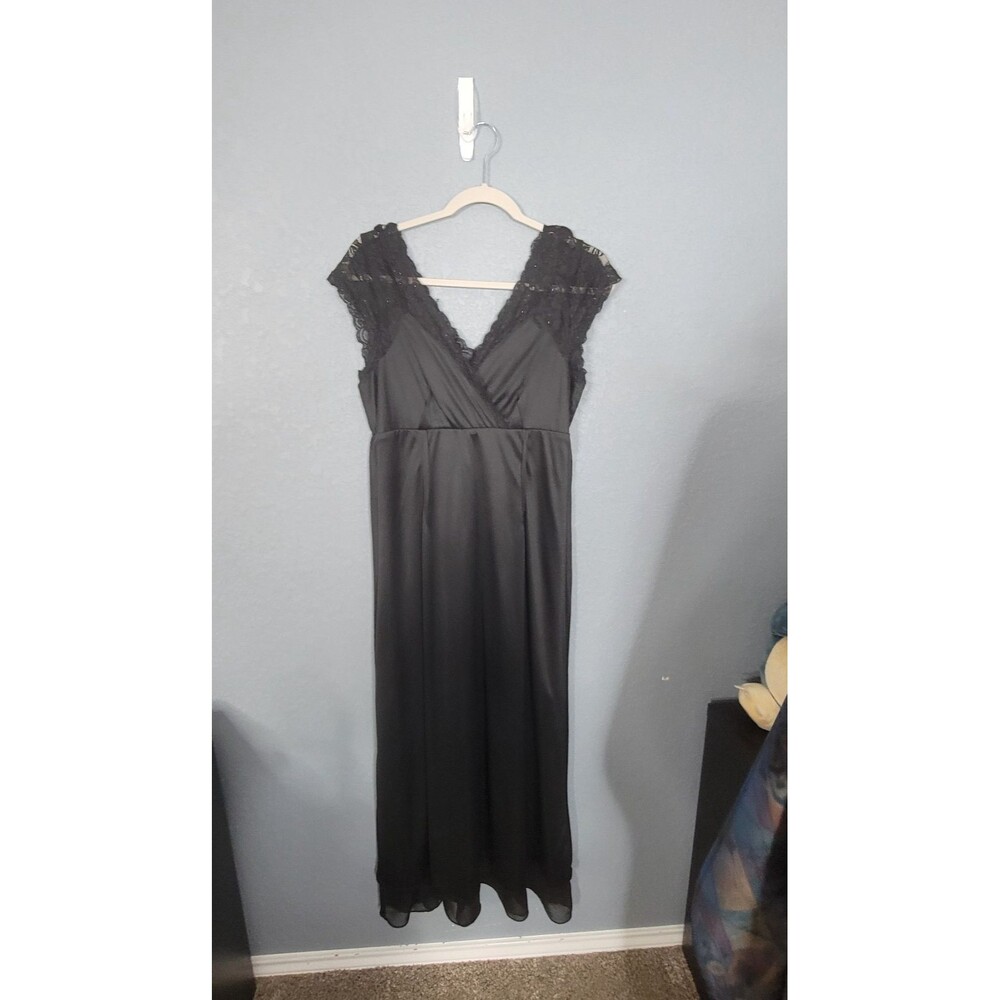 Signature Size 10 by Robbie Bee Black Chiffon Lace Maxi Dress *read* - Picture 15 of 16